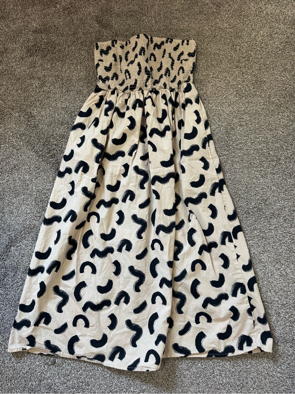 a new day Beige and Black Smocked Strapless Maxi - Picture 1 of 5